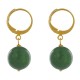 Boucles d'Oreilles Mini Créoles Plaqué Or et Perle de Jade