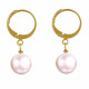 Boucles d'Oreilles Dormeuses Plaqué Or et Perle de Culture
