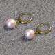 Boucles d'Oreilles Mini Créoles Plaqué Or et Perle de Culture