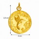 Pendentif Plaqué Or Médaille Ronde Colibri