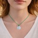 Collier Lien Croix de Saint Benoit en Nacre