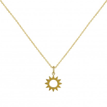Collier Plaqué Or Soleil Ajouré