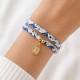 Bracelet Double Tour Lien Liberty et Petite Médaille Vierge Miraculeuse Plaqué Or