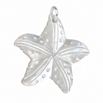 Pendentif Étoile de Mer en Nacre Naturelle 25 mm pour Femme