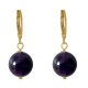 Boucles d'Oreilles Mini Créoles Plaqué Or et Perle d'Améthyste