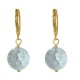 Boucles d'Oreilles Mini Créoles Plaqué Or et Perle de Cristal de Roche