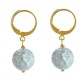 Boucles d'Oreilles Mini Créoles Plaqué Or et Perle de Cristal de Roche