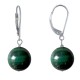 Boucles d'Oreilles Dormeuse Argent 925 et Perle de Malachite