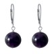 Boucles d'Oreilles Dormeuse Argent 925 et Perle d'Améthyste