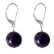 Boucles d'Oreilles Dormeuse Argent 925 et Perle d'Améthyste