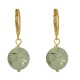 Boucles d'Oreilles Mini Créoles Plaqué Or et Perle de Prehnite