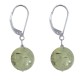 Boucles d'Oreilles Dormeuse Argent 925 et Perle de Prehnite