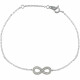 Bracelet Argent 925 Rhodié Infini et Strass Cristal