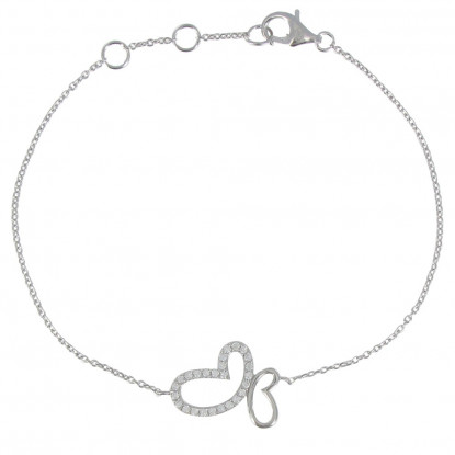 Bracelet Argent 925 Papillon et une Aile Scintillante