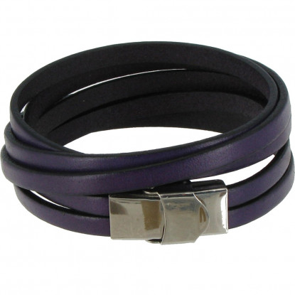 Bracelet Cuir et Fermoir Acier Inoxydable - Colors