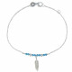  Bracelet Argent 925 Plume et Perles Turquoise