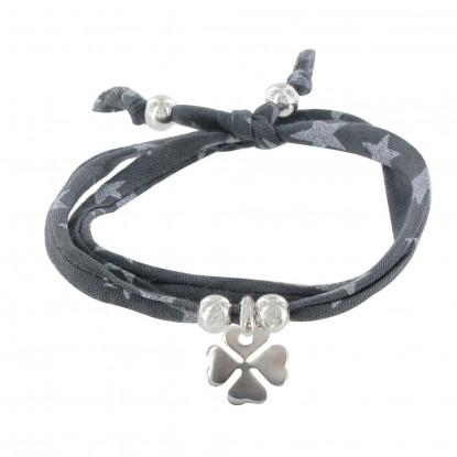 Bracelet Double Tour Lien Etoiles et Trèfle Argent 925 - Classics