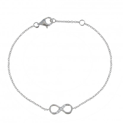 Bracelet Argent 925 Infini et Strass - Petit Modèle