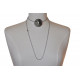 Collier Verre Fleur de Coquelicot Noire