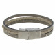 Bracelet Cuir Trois Lanières Fermoir Acier Inoxydable - Classics
