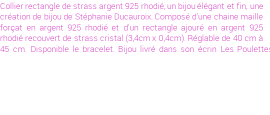 Drôle de créations de Bijoux Fantaisie, c'est un design inattendu que nous réservait Stephanie Ducauroix. Créé avec passion, ces Bijoux Fantaisie en Argent sauront combler chaque Femme amateur de bijoux et accessoires originaux. Il en reste 7 exemplaires, commandez rapidement. Le bijou vous sera expédié directement du site www.lespoulettes-bijoux.fr, dans son écrin bleu turquoise original.