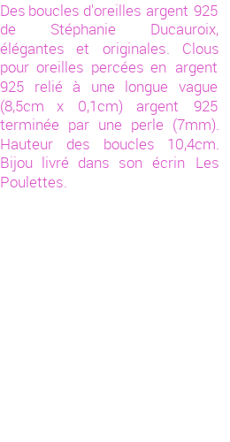 Drôle de créations de Bijoux Fantaisie, c'est un design inattendu que nous réservait Stephanie Ducauroix. Créé avec passion, ces Bijoux Fantaisie en Argent sauront combler chaque Femme amateur de bijoux et accessoires originaux. De couleur Argent, il possède les dimensions suivantes. Longueur de 104mm. Largeur de 1mm. Diamètre de 7mm. Il en reste 2 exemplaires, commandez rapidement. Le bijou vous sera expédié directement du site www.lespoulettes-bijoux.fr, dans son écrin bleu turquoise original.