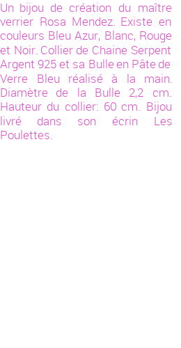 Drôle de créations de Bijoux Fantaisie, c'est un design inattendu que nous réservait Rosa Mendez. Créé avec passion, ces Bijoux Fantaisie en Verre sauront combler chaque Femme amateur de bijoux et accessoires originaux. Il en reste 1 exemplaire, commandez rapidement. Le bijou vous sera expédié directement du site www.lespoulettes-bijoux.fr, dans son écrin bleu turquoise original.