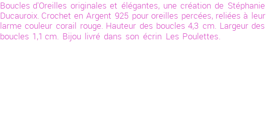 Drôle de créations de Bijoux Fantaisie, c'est un design inattendu que nous réservait Stephanie Ducauroix. Créé avec passion, ces Bijoux Fantaisie en Argent sauront combler chaque Femme amateur de bijoux et accessoires originaux. Il en reste 4 exemplaires, commandez rapidement. Le bijou vous sera expédié directement du site www.lespoulettes-bijoux.fr, dans son écrin bleu turquoise original.