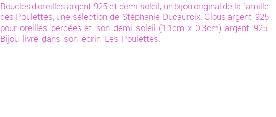 Drôle de créations de Bijoux Fantaisie, c'est un design inattendu que nous réservait Stephanie Ducauroix. Créé avec passion, ces Bijoux Fantaisie en Argent sauront combler chaque Femme amateur de bijoux et accessoires originaux. Il en reste 5 exemplaires, commandez rapidement. Le bijou vous sera expédié directement du site www.lespoulettes-bijoux.fr, dans son écrin bleu turquoise original.