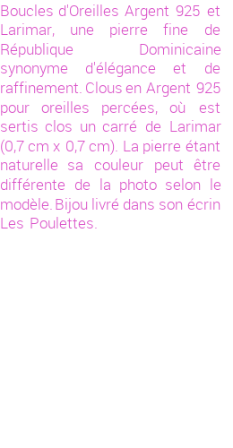Drôle de créations de Bijoux Fantaisie, c'est un design inattendu que nous réservait Stephanie Ducauroix. Créé avec passion, ces Bijoux Fantaisie en Larimar sauront combler chaque Femme amateur de bijoux et accessoires originaux. Il en reste 2 exemplaires, commandez rapidement. Le bijou vous sera expédié directement du site www.lespoulettes-bijoux.fr, dans son écrin bleu turquoise original.