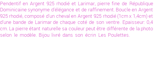 Drôle de créations de Bijoux Fantaisie, c'est un design inattendu que nous réservait Stephanie Ducauroix. Créé avec passion, ces Bijoux Fantaisie en Larimar sauront combler chaque Femme amateur de bijoux et accessoires originaux. Il en reste 1 exemplaire, commandez rapidement. Le bijou vous sera expédié directement du site www.lespoulettes-bijoux.fr, dans son écrin bleu turquoise original.