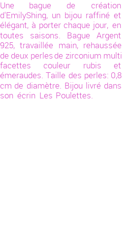 Drôle de créations de Bijoux Fantaisie, c'est un design inattendu que nous réservait Emily Shing. Créé avec passion, ces Bijoux Fantaisie en Pierres Fines sauront combler chaque Femme amateur de bijoux et accessoires originaux. De couleur Vert, il possède les dimensions suivantes. Longueur de 14mm. Largeur de 12mm. Diamètre de 8mm. Il en reste 2 exemplaires, commandez rapidement. Le bijou vous sera expédié directement du site www.lespoulettes-bijoux.fr, dans son écrin bleu turquoise original.