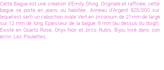 Drôle de créations de Bijoux Fantaisie, c'est un design inattendu que nous réservait Emily Shing. Créé avec passion, ces Bijoux Fantaisie en Pierres Fines sauront combler chaque Femme amateur de bijoux et accessoires originaux. Il en reste 1 exemplaire, commandez rapidement. Le bijou vous sera expédié directement du site www.lespoulettes-bijoux.fr, dans son écrin bleu turquoise original.