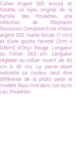 Drôle de créations de Bijoux Fantaisie, c'est un design inattendu que nous réservait Stephanie Ducauroix. Créé avec passion, ces Bijoux Fantaisie en Pierres Fines sauront combler chaque Femme amateur de bijoux et accessoires originaux. Il en reste 1 exemplaire, commandez rapidement. Le bijou vous sera expédié directement du site www.lespoulettes-bijoux.fr, dans son écrin bleu turquoise original.