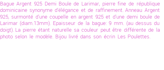 Drôle de créations de Bijoux Fantaisie, c'est un design inattendu que nous réservait Stephanie Ducauroix. Créé avec passion, ces Bijoux Fantaisie en Larimar sauront combler chaque Femme amateur de bijoux et accessoires originaux. Il en reste 5 exemplaires, commandez rapidement. Le bijou vous sera expédié directement du site www.lespoulettes-bijoux.fr, dans son écrin bleu turquoise original.
