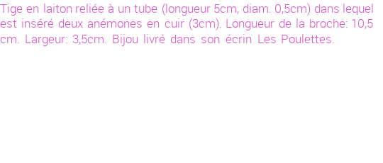 Drôle de créations de Bijoux Fantaisie, c'est un design inattendu que nous réservait Stephanie Ducauroix. Créé avec passion, ces Bijoux Fantaisie en Cuir sauront combler chaque Femme amateur de bijoux et accessoires originaux. De couleur Multicolore, il possède les dimensions suivantes. Longueur de 104mm. Largeur de 35mm. Diamètre de 30mm. Il en reste 4 exemplaires, commandez rapidement. Le bijou vous sera expédié directement du site www.lespoulettes-bijoux.fr.
