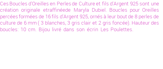Drôle de créations de Bijoux Fantaisie, c'est un design inattendu que nous réservait Maryla Dubiel. Créé avec passion, ces Bijoux Fantaisie en Perles de Culture sauront combler chaque Femme amateur de bijoux et accessoires originaux. Il en reste 1 exemplaire, commandez rapidement. Le bijou vous sera expédié directement du site www.lespoulettes-bijoux.fr, dans son écrin bleu turquoise original.