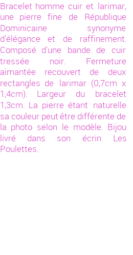 Drôle de créations de Bijoux Fantaisie, c'est un design inattendu que nous réservait Stephanie Ducauroix. Créé avec passion, ces Bijoux Fantaisie en Larimar sauront combler chaque Homme amateur de bijoux et accessoires originaux. Il en reste 1 exemplaire, commandez rapidement. Le bijou vous sera expédié directement du site www.lespoulettes-bijoux.fr, dans son écrin bleu turquoise original.