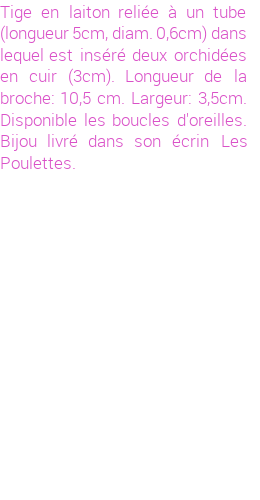 Drôle de créations de Bijoux Fantaisie, c'est un design inattendu que nous réservait Stephanie Ducauroix. Créé avec passion, ces Bijoux Fantaisie en Cuir sauront combler chaque Femme amateur de bijoux et accessoires originaux. De couleur Multicolore, il possède les dimensions suivantes. Longueur de 104mm. Largeur de 35mm. Diamètre de 30mm. Il en reste 7 exemplaires, commandez rapidement. Le bijou vous sera expédié directement du site www.lespoulettes-bijoux.fr.