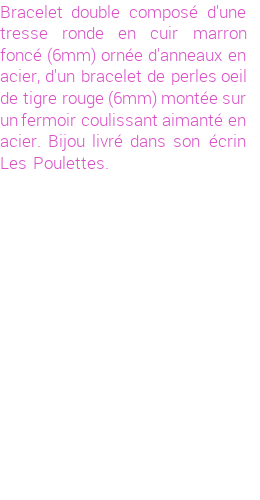 Drôle de créations de Bijoux Fantaisie, c'est un design inattendu que nous réservait Stephanie Ducauroix. Créé avec passion, ces Bijoux Fantaisie en Cuir sauront combler chaque Femme amateur de bijoux et accessoires originaux. De couleur Marron, il possède les dimensions suivantes. Longueur de 195mm. Largeur de 16mm. Diamètre de 6mm. Il en reste 2 exemplaires, commandez rapidement. Le bijou vous sera expédié directement du site www.lespoulettes-bijoux.fr.