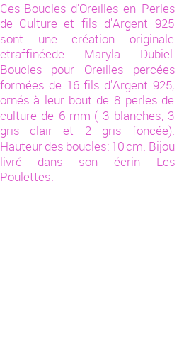 Drôle de créations de Bijoux Fantaisie, c'est un design inattendu que nous réservait Maryla Dubiel. Créé avec passion, ces Bijoux Fantaisie en Perles de Culture sauront combler chaque Femme amateur de bijoux et accessoires originaux. Il en reste 1 exemplaire, commandez rapidement. Le bijou vous sera expédié directement du site www.lespoulettes-bijoux.fr, dans son écrin bleu turquoise original.