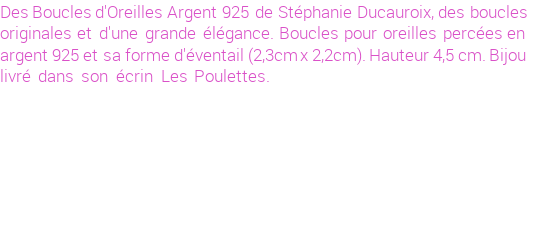 Drôle de créations de Bijoux Fantaisie, c'est un design inattendu que nous réservait Stephanie Ducauroix. Créé avec passion, ces Bijoux Fantaisie en Argent sauront combler chaque Femme amateur de bijoux et accessoires originaux. Il en reste 1 exemplaire, commandez rapidement. Le bijou vous sera expédié directement du site www.lespoulettes-bijoux.fr, dans son écrin bleu turquoise original.