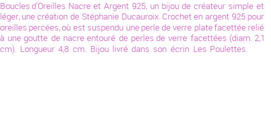 Drôle de créations de Bijoux Fantaisie, c'est un design inattendu que nous réservait Stephanie Ducauroix. Créé avec passion, ces Bijoux Fantaisie en Nacre sauront combler chaque Femme amateur de bijoux et accessoires originaux. Il en reste 29 exemplaires, commandez rapidement. Le bijou vous sera expédié directement du site www.lespoulettes-bijoux.fr, dans son écrin bleu turquoise original.