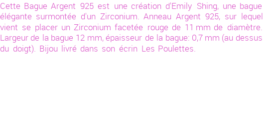 Drôle de créations de Bijoux Fantaisie, c'est un design inattendu que nous réservait Emily Shing. Créé avec passion, ces Bijoux Fantaisie en Pierres Fines sauront combler chaque Femme amateur de bijoux et accessoires originaux. De couleur Rouge, il possède les dimensions suivantes. Longueur de sodalitemm. Largeur de sodalitemm. Diamètre de 12mm. Il en reste 1 exemplaire, commandez rapidement. Le bijou vous sera expédié directement du site www.lespoulettes-bijoux.fr, dans son écrin bleu turquoise original.