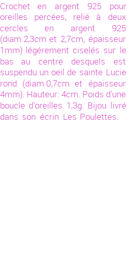 Drôle de créations de Bijoux Fantaisie, c'est un design inattendu que nous réservait Stephanie Ducauroix. Créé avec passion, ces Bijoux Fantaisie en Argent sauront combler chaque Femme amateur de bijoux et accessoires originaux. Il en reste 1 exemplaire, commandez rapidement. Le bijou vous sera expédié directement du site www.lespoulettes-bijoux.fr.