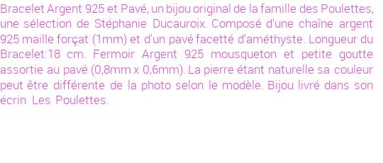 Drôle de créations de Bijoux Fantaisie, c'est un design inattendu que nous réservait Stephanie Ducauroix. Créé avec passion, ces Bijoux Fantaisie en Amethyste sauront combler chaque Femme amateur de bijoux et accessoires originaux. Il en reste 1 exemplaire, commandez rapidement. Le bijou vous sera expédié directement du site www.lespoulettes-bijoux.fr, dans son écrin bleu turquoise original.