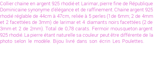 Drôle de créations de Bijoux Fantaisie, c'est un design inattendu que nous réservait Stephanie Ducauroix. Créé avec passion, ces Bijoux Fantaisie en Larimar sauront combler chaque Femme amateur de bijoux et accessoires originaux. Il en reste 2 exemplaires, commandez rapidement. Le bijou vous sera expédié directement du site www.lespoulettes-bijoux.fr.