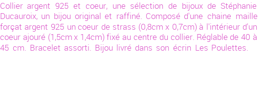 Drôle de créations de Bijoux Fantaisie, c'est un design inattendu que nous réservait Stephanie Ducauroix. Créé avec passion, ces Bijoux Fantaisie en Argent sauront combler chaque Femme amateur de bijoux et accessoires originaux. Il en reste 9 exemplaires, commandez rapidement. Le bijou vous sera expédié directement du site www.lespoulettes-bijoux.fr, dans son écrin bleu turquoise original.