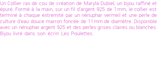 Drôle de créations de Bijoux Fantaisie, c'est un design inattendu que nous réservait Maryla Dubiel. Créé avec passion, ces Bijoux Fantaisie en Perles de Culture sauront combler chaque Femme amateur de bijoux et accessoires originaux. Il en reste 2 exemplaires, commandez rapidement. Le bijou vous sera expédié directement du site www.lespoulettes-bijoux.fr, dans son écrin bleu turquoise original.