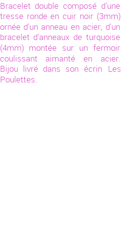 Drôle de créations de Bijoux Fantaisie, c'est un design inattendu que nous réservait Stephanie Ducauroix. Créé avec passion, ces Bijoux Fantaisie en Cuir sauront combler chaque Homme amateur de bijoux et accessoires originaux. De couleur Noir, il possède les dimensions suivantes. Longueur de 200mm. Largeur de 10mm. Diamètre de 3mm. Il en reste 1 exemplaire, commandez rapidement. Le bijou vous sera expédié directement du site www.lespoulettes-bijoux.fr.